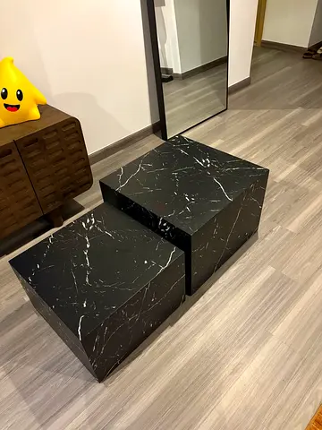 2 coffee tables marble effect