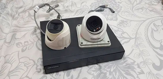 Hikvision DVR with 2 Dome CCTV Cameras - Working Condition