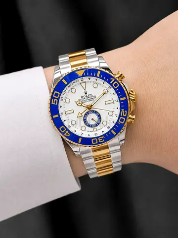 Rolex Two-Tone Blue Bezel Men's Wristwatch (Automatic )