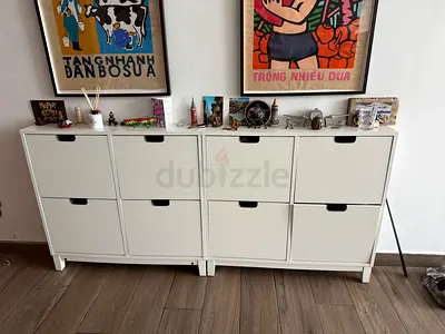 FINAL PRICE 250 - White modular storage cabinets - set of 2, good condition