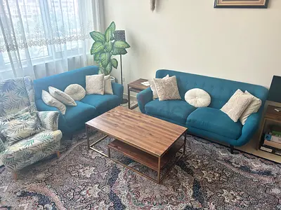 Turquoise 5 Seater Sofas Set with one Armchair