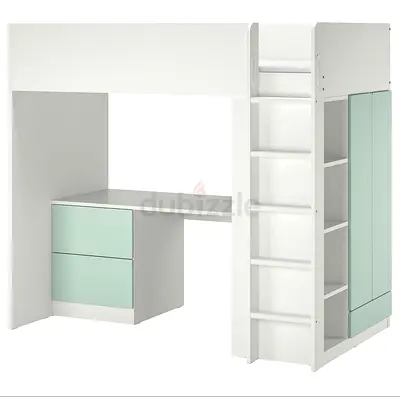 Ikea Loft Bed with Desk and Storage