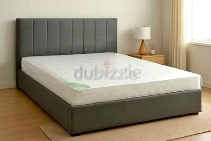 Brend New fabric wooden King size 180x200 Bed with Madical Matress Available