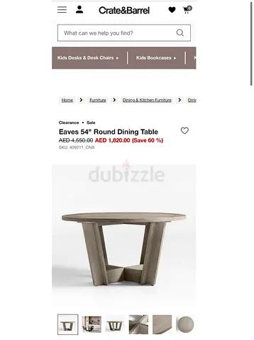 Crate and barrel 4-Seater Round Dining table