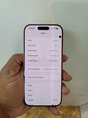 iPhone 17 pro-256gb line on screen and camera also not working