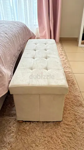 Storage Ottoman Bench - Folding Storage Chest 112 L - Beige