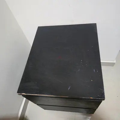 Small black wooden bedside cabinet / storage cabinet - used 20 drhm