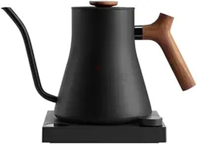 Electric Gooseneck Kettle with Wooden Handle - Black