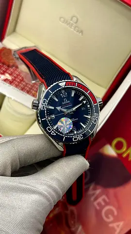 Omega Seamaster Planet Ocean Automatic Men's Watch - Blue Dial, Red Accents