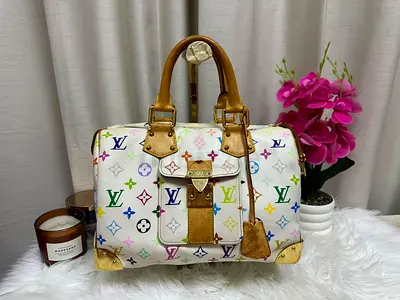 Louis Vuitton Multicolore White Canvas Handbag (used)