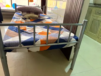 Single Metal Bed Frame with Mattress - Good Condition
