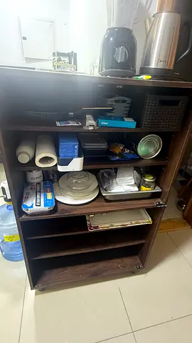 Dark Wood Kitchen Storage Shelf / Small Pantry Unit - Good Used Condition