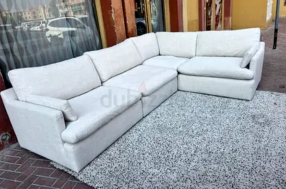 Beige Corner feather 🪶 filled sofa