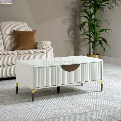 The Nordic Crescent Fluted Coffee Table