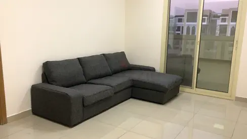 Dark grey KIVIK L-shaped fabric sofa with chaise - good condition