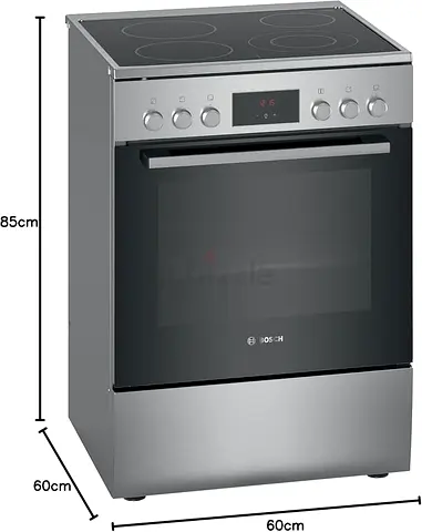 Bosch 60cm Electric Range with Ceramic Hob and Oven - Stainless Steel