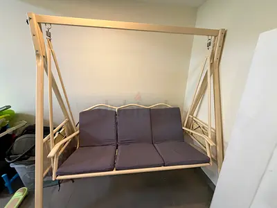 3-Seater Outdoor/Patio Swing Bench with Cushions