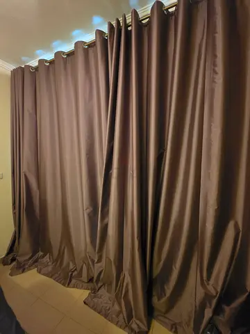 Dupioni Silk Blackout Curtains with eyelet rings - 2 panels