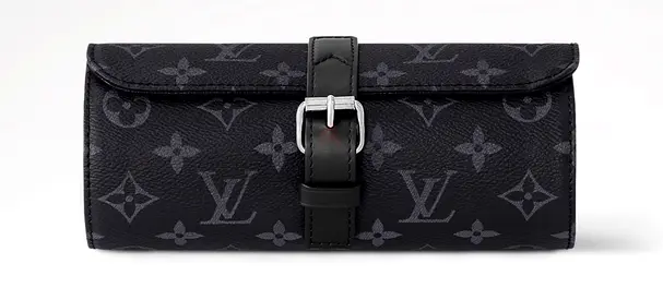 Louis Vuitton Watch Roll .. Black Monogram, Used and Original