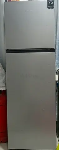 Silver Top-Freezer Refrigerator - Good Working Condition call at bin shabib