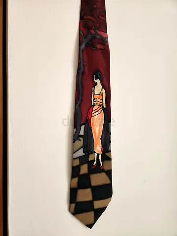 Hand-Painted 100% Silk Art Deco Tie – Rob Visconti by Zabel (Made in USA)