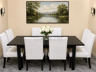 IKEA Extendable dining table with 8 chairs. Like new