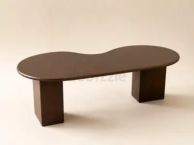 Modern kidney-shaped wooden
