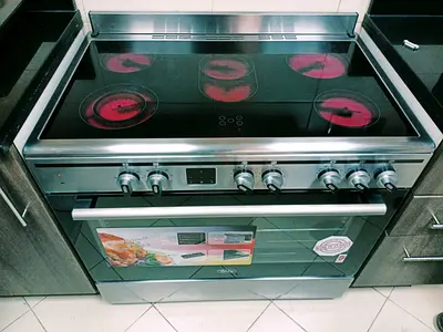 Free Delivery- Terim Latest Model 5-Burner Electric Ceramic Cooking Range 90x60 CM