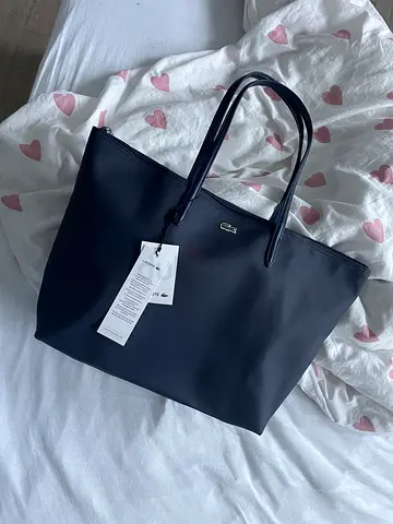 Lacoste navy large tote bag