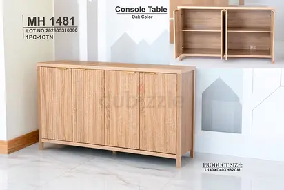 Oak Console Table / Sideboard - 140cm, 4-door storage