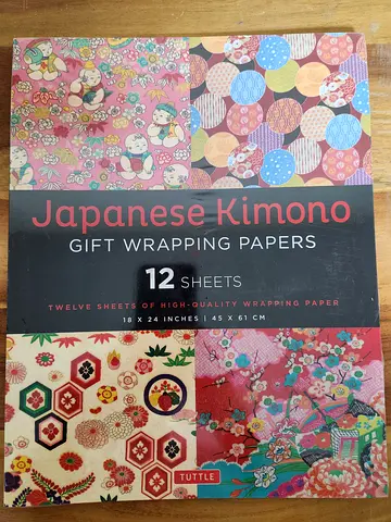 Japanese Kimono Gift Wrapping Paper Book (12 Sheets - Brand New & Sealed)