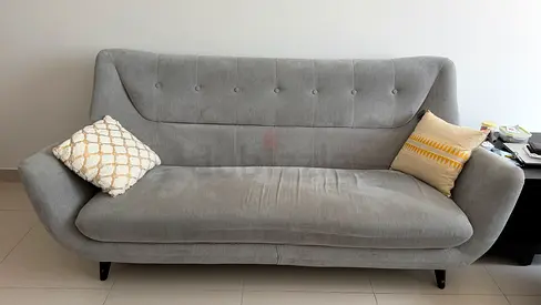 3 + 2 Seater Sofa - Gray color Solid