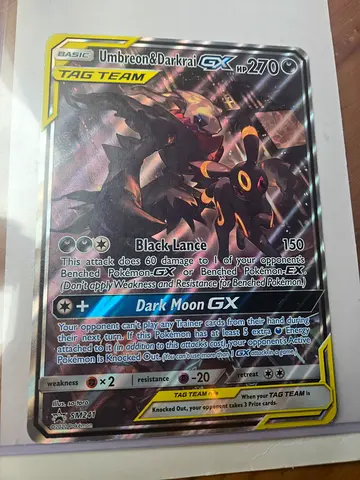 Umbreon & Darkrai GX Tag Team Pokémon Card - Holographic Collectible - Jumbo Card