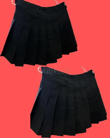 Black Pleated Tennis Skirt for Women