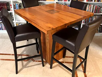 Tall Square Bar Table / Beautiful Solid Wood Marina