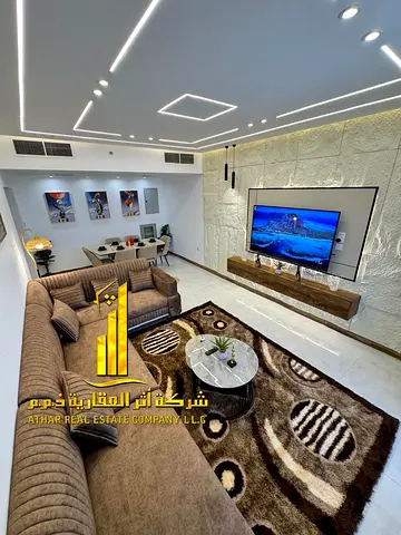 Luxury apartment for monthly rent, two bedrooms and a hall with a sea view, fully furnished with hi