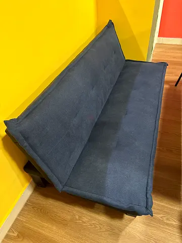 Compact navy blue sofa / bench - good condition. Only used for 2 months.
