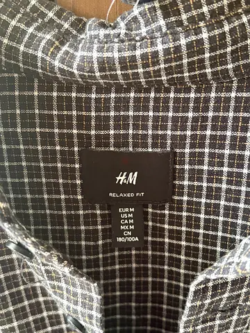 H&M Relaxed Fit Checked Pattern Shirt Size M