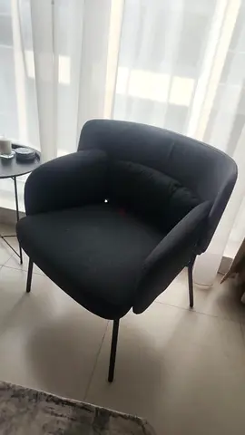 IKEA Modern Black Upholstered Accent Armchair - Good Condition