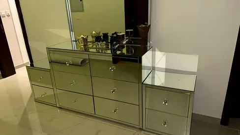 Mirrored Dressing Table Set