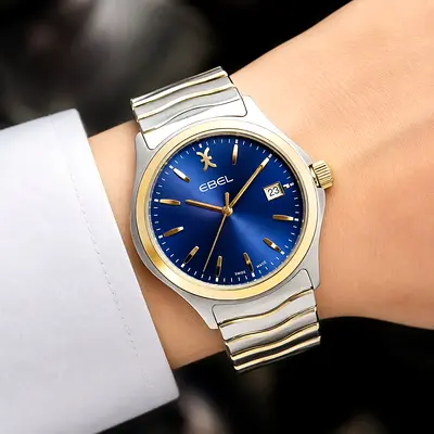 Ebel Classic Two-Tone Blue Dial Stainless Steel Watch