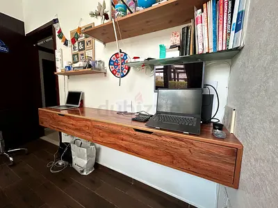 wall mount table with drawers