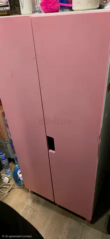 Pink Two-Door Wardrobe / Armoire - Good Condition
