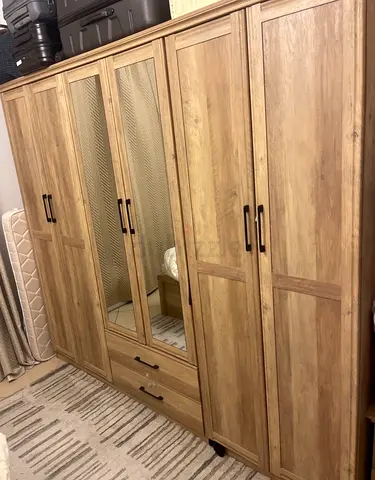 6 DOOR WARDROBE - Wood Walnut