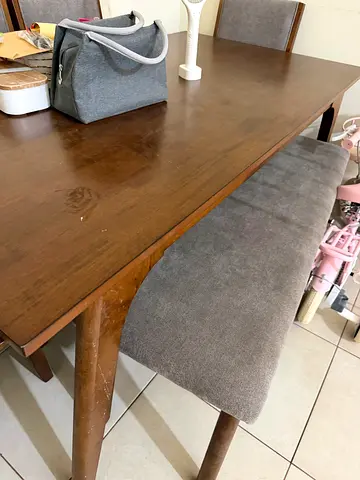 Evon 6-Seater Wooden Top Dining Set