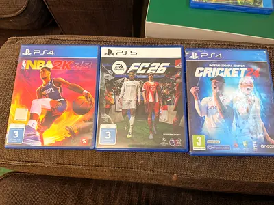 PlayStation Sports Games Bundle (EA Sports FC 24, Cricket 24, NBA 2K23) – Excellent Condition