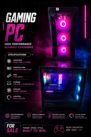 Intel Core i7 Desktop Gaming PC with RGB Lighting
