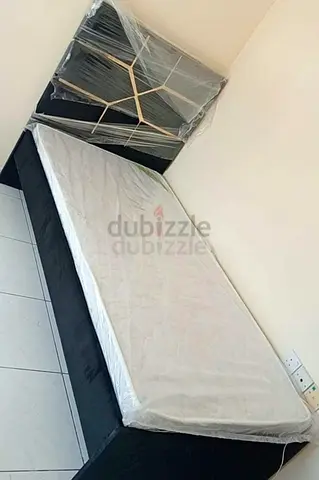 Brend New fabric wooden single Size 90×190 Bed with Madical Matress Available