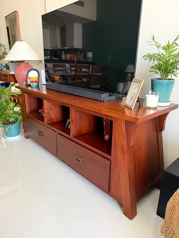 Solid Wood TV Cabinet / Entertainment Unit with Storage