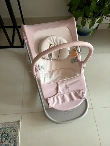 Light Pink Baby Rocker/Bouncer with Toy Bar - Good Condition